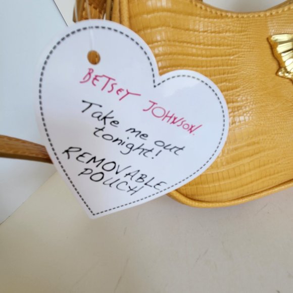 Betsey Johnson Yellow Crescent Crossbody with Removable Wristlet Pouch - NWT - Picture 7 of 14